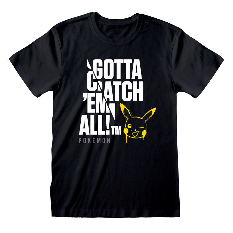 Pokemon - Jumbo Text - T-Shirt Black