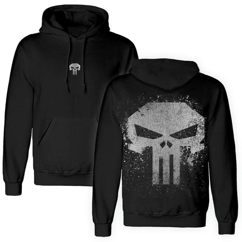 PUNISHER - CZASZKA Z METALICZNYM TUSZEM - BLUZA Z KAPTUREM