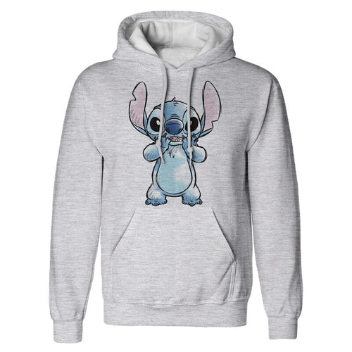 LILO & STITCH - DŁONIE NA SZKICOWANEJ TWARZY - BLUZA Z KAPTUREM