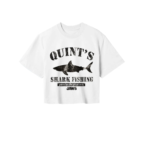 JAWS - QUINTS SHARK FISHING - CROPPED T-SHIRT