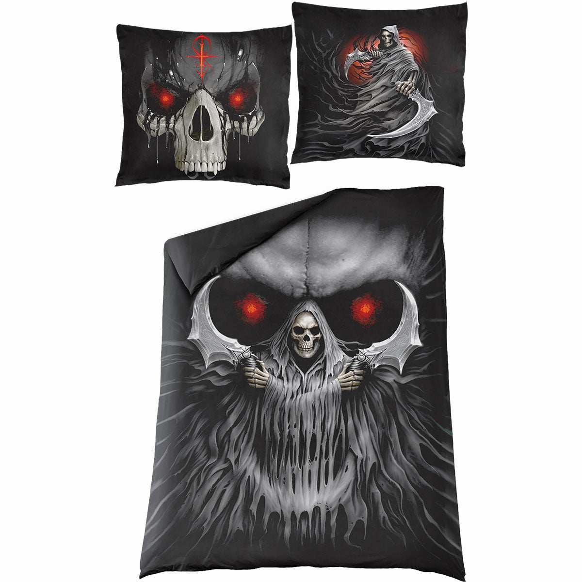 SPIRAL - DARK DEATH - SINGLE DUVET COVER + UK AND EU PILLOW CASE