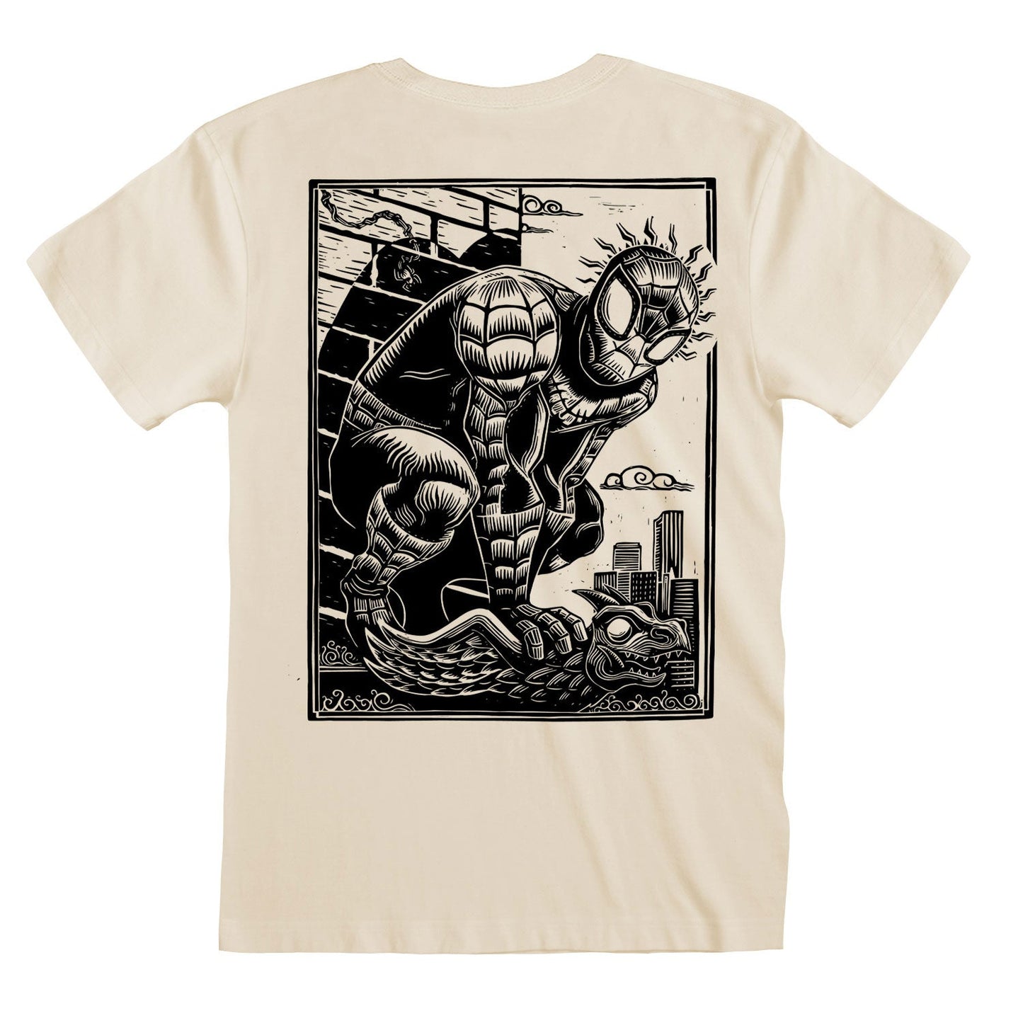 MARVEL COMICS - SPIDEY SENSE LINOCUT FRONT AND BACK PRINT - T-SHIRT