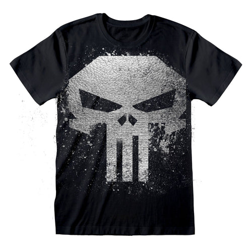 PUNISHER - CZASZKA Z METALICZNYM TUSZEM - KOSZULKA