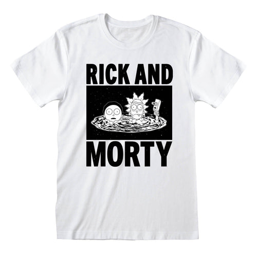 RICK AND MORTY - CZARNO-BIAŁY - T-SHIRT