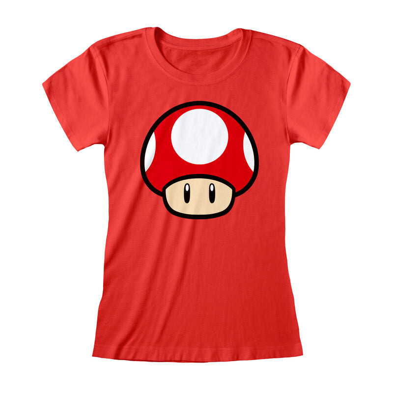 Nintendo Super Mario - Power Up Mushroom (Fitted) - Unisex Fitted Red T-Shirt