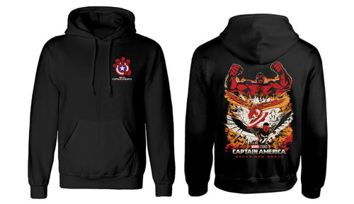 CAPTAIN AMERICA: BRAVE NEW WORLD - ESCUDO APLASTADO - SUDADERA CON CAPUCHA NEGRA
