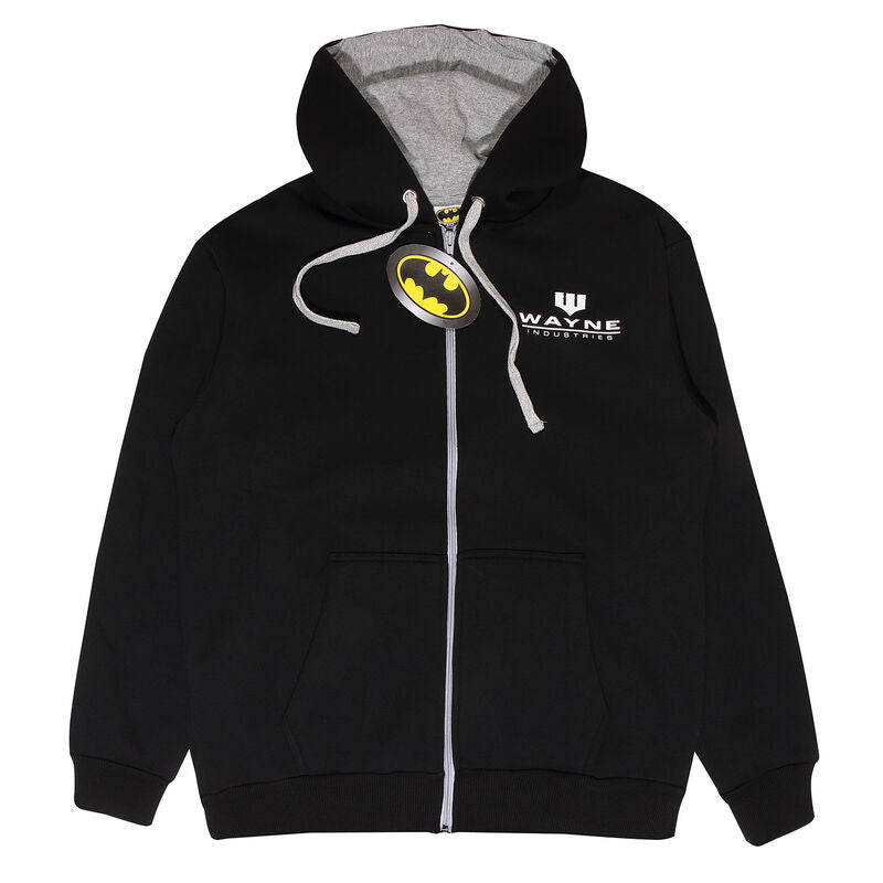 Batman - Wayne Industries Unisex Zipped Hoodie Contrast - Super Heroes Collection - Zipped Hoodie