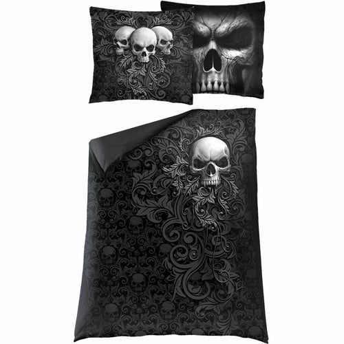 SPIRAL - SKULL SCROLL - SINGLE DUVET COVER + UK AND EU PILLOW CASE