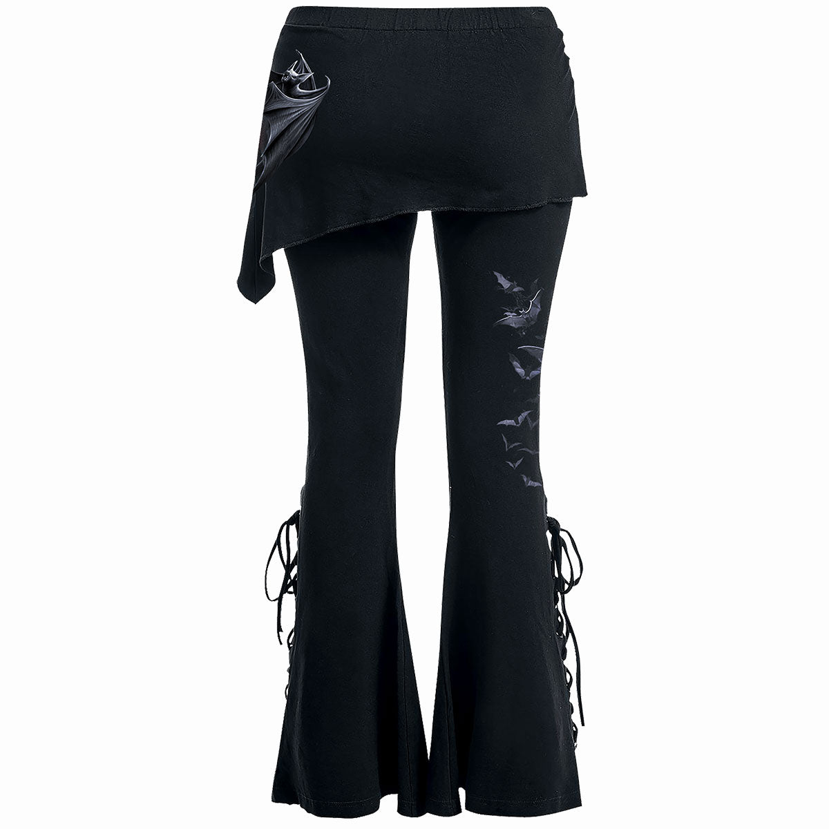 SPIRAL - BAT'S HEART - 2IN1 BOOT-CUT LEGGINGS WITH MICRO SLANT SKIRT