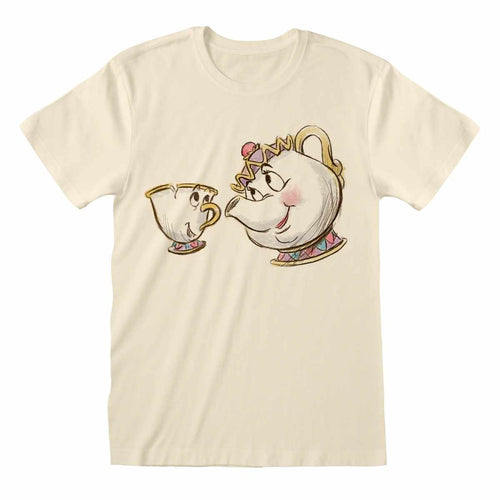 DIE SCHÖNE UND DAS BIEST - CHIP UND MRS. POTTS SKETCH - T-SHIRT