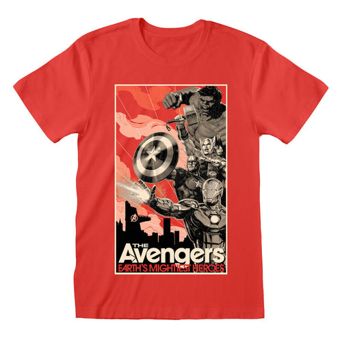 AVENGERS - STILISIERTES POSTER - T-SHIRT FARBE