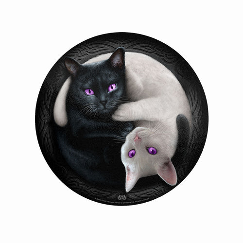 SPIRALE - YIN YANG KATZEN - GLASSCHNEIDEBRETT (RUND)