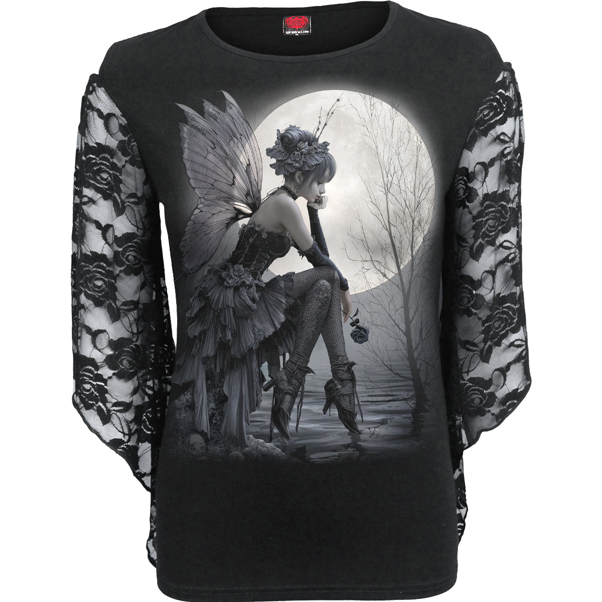 SPIRAL - REFLECTIONS - Rose Lace Sleeve Top