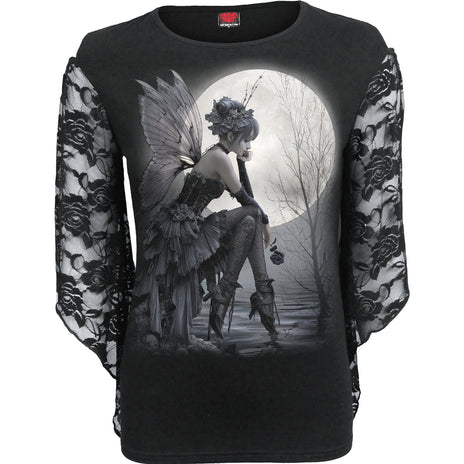 SPIRAL - REFLECTIONS - Rose Lace Sleeve Top