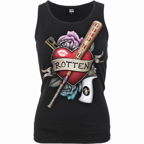 HARLEY QUINN - ROTTEN - RAZOR BACK TOP SCHWARZ