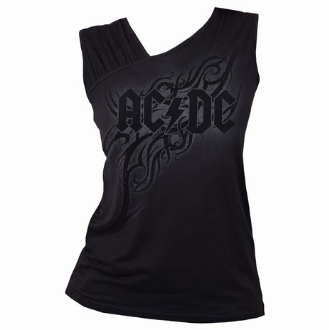 AC/DC - TRIBAL - GILET CON SPALLE ARRICCIATE NERO