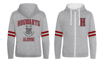 Harry Potter - Hogwarts Alumni Unisex Zipped Hoodie Contrast - Super Heroes Collection - Zipped Hoodie