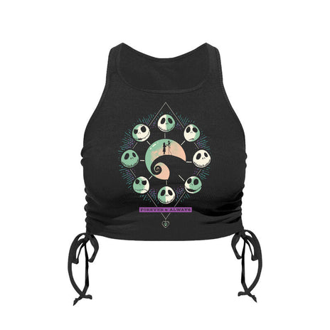 THE NIGHTMARE BEFORE CHRISTMAS - MYSTIC NIGHT - WOMENS GATHERED SIDE SHELL TOP