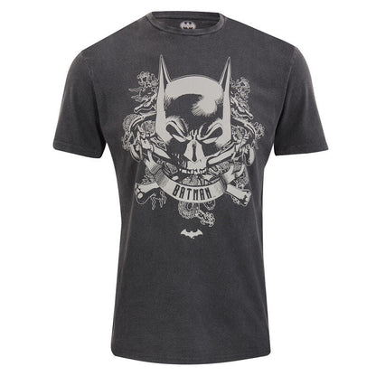 Batman - Skull Crest Acid Wash - Super Heroes Collection - Unisex Acid Wash T-Shirt