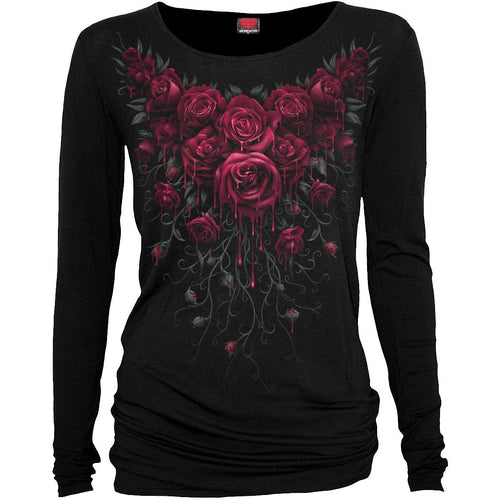 SPIRALE - BLUTROSE - BAGGY TOP SCHWARZ