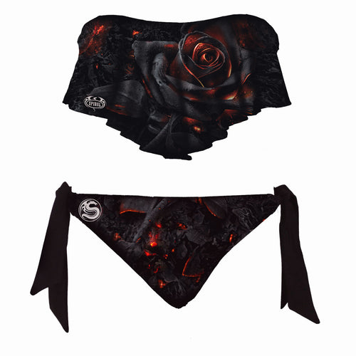 SPIRAL - BURNT ROSE - ALLOVER FLAPOVER BIKINI SWIMSUIT