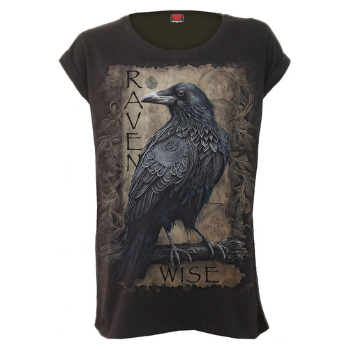 SPIRALE - RAVEN WISE - UMSCHLAGÄRMEL LOSE-T-SHIRT