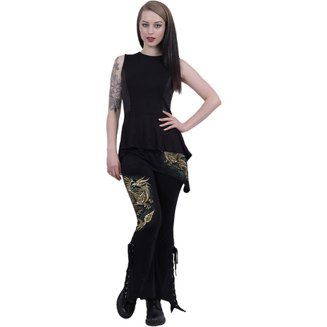 SPIRAL - CELTIC DRAGON - 2in1 Boot-Cut Leggings with Micro Slant Skirt