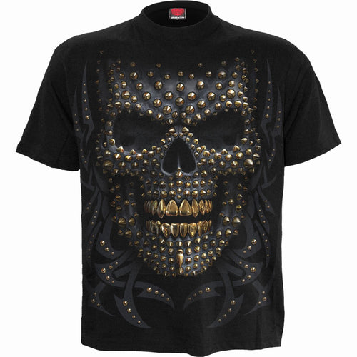 SPIRALE - SCHWARZ-GOLD - FRONTPRINT T-SHIRT