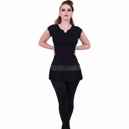 SPIRAL - GOTHIC ROCK - STUD WAIST MINI DRESS