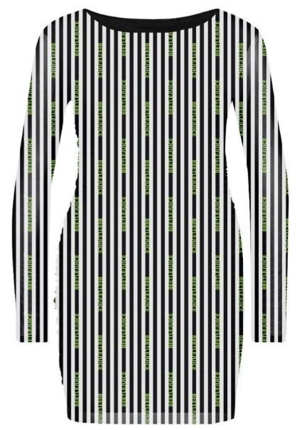 BEETLEJUICE - STRIPES - WOMENS MESH BODYCON KLEID