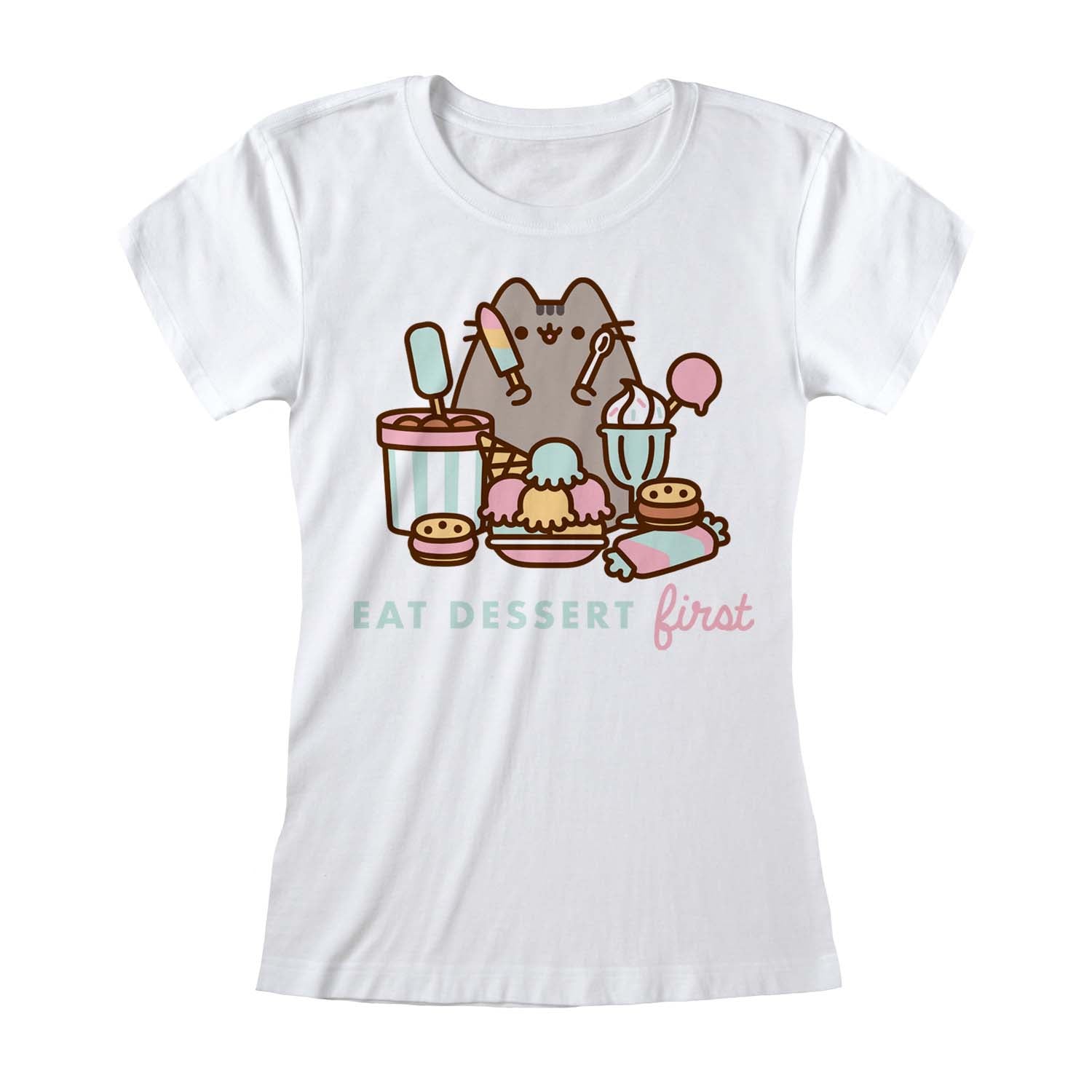 PUSHEEN - EAT DESSERT FIRST - T-SHIRT