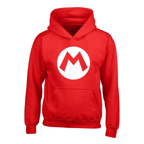 SUPER MARIO - MARIO ABZEICHEN - KINDER HOODIE