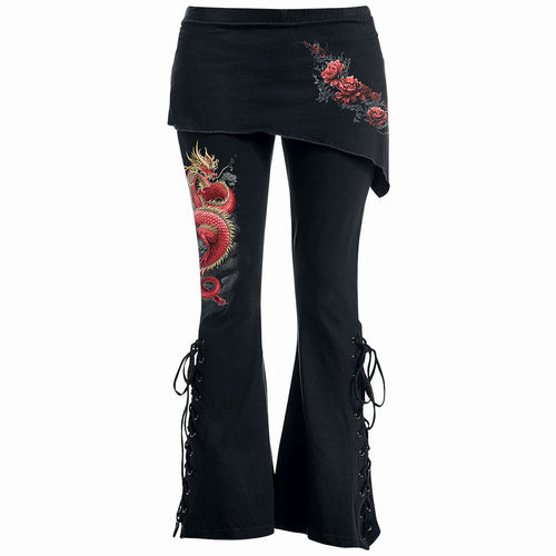 SPIRAL - SHENLONG - 2IN1 BOOT-CUT LEGGINGS MIT MICRO SLANT SKIRT