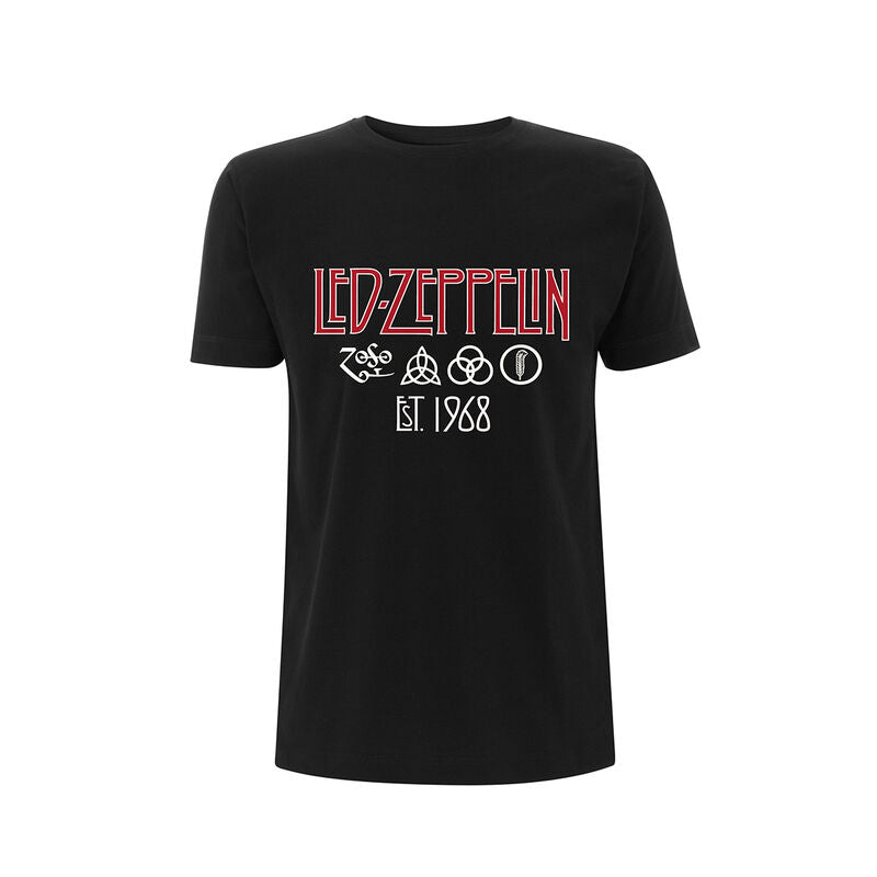 Led Zeppelin - Symbols Est 68 Black T - T-Shirt Black