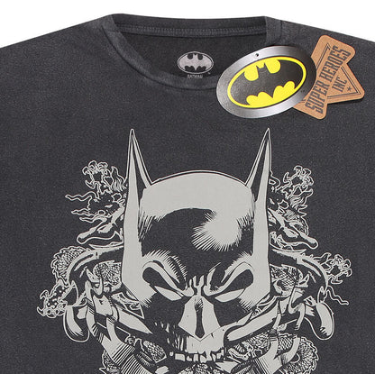 Batman - Skull Crest Acid Wash - Super Heroes Collection - Unisex Acid Wash T-Shirt