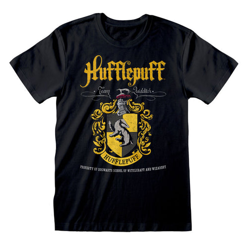 HARRY POTTER - HUFFLEPUFF SCHWARZES WAPPEN - T-SHIRT