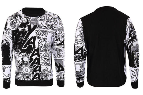 STAR WARS - MANGA-PANELS SCHWARZ & WEISS - PULLOVER