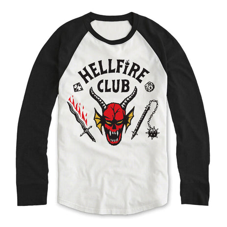 STRANGER THINGS - ESCUDO DEL CLUB HELLFIRE - BÉISBOL DE MANGA LARGA