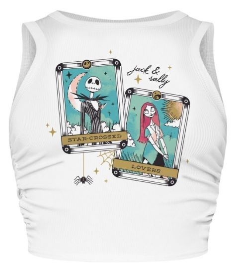 Nightmare Before Christmas - Star Crossed Lovers - Womens Ruched Side Cropped Vest